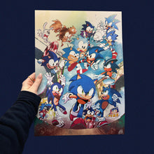 Load image into Gallery viewer, ARCOSET Economy Art Prints featuring a vibrant illustration of Sonic the Hedgehog and friends.