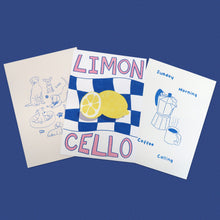 Load image into Gallery viewer, ARCOSET Economy Art Prints featuring playful dog illustrations, a lemon graphic, and a coffee-themed design.