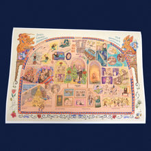 Load image into Gallery viewer, Colorful illustrated map titled 'Jack's London Adventures' featuring various iconic London landmarks and characters.