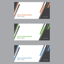 Load image into Gallery viewer, Compliment Slips - 120gsm Uncoated Paper with modern designs and customizable text options.